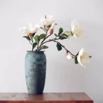 Cream Magnolia Fake Flower Branch - 27"